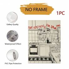 1 pezzo Quadro decorativo in stile minimalista con scena di cucina in bianco e nero con slogan divertente in rosso, adatto per decorazione di ristoranti e cucine, senza cornice - Stile astratto A - Visualizzare 8