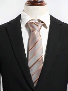 1pc Men's Fashion Classic Striped Pattern Necktie, Versatile For Business, Commute, Dating, And Daily Wear - Multicolor - View 4
