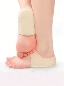 1 Pair Hook And Loop Heel Sleeve Cushion, Comfortable Insole For Long-Time Standing - Beige - View 3