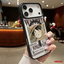 海贼王路飞通缉令磁吸透明手机壳，适用于iPhone 17/17 Pro/17 Pro Max/17 Air/16/15/14/13/12/11/X系列，iPhone 17 Pro Max手机壳，iPhone 17 Pro手机壳，iPhone 17手机壳，送给女朋友的理想礼物，动漫迷的完美之选 - 黑色 - 查看 6