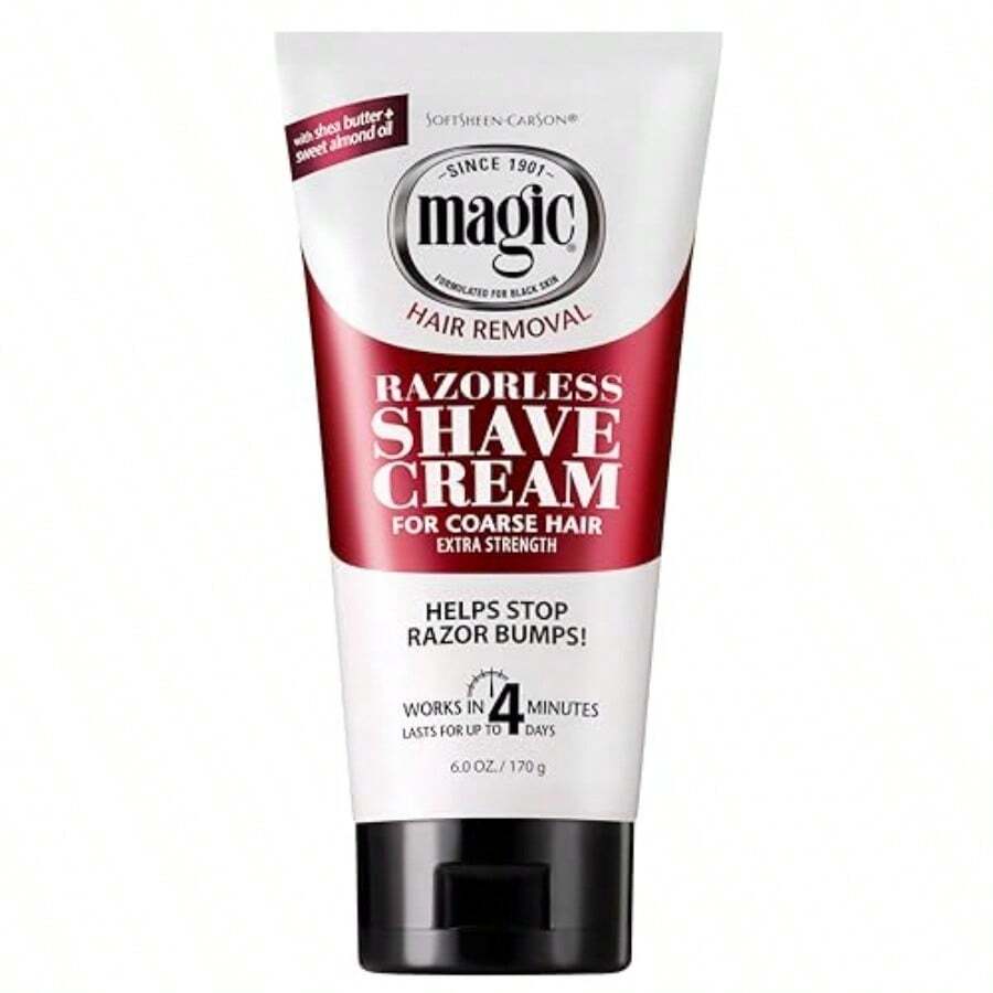 SoftSheen-Carson Magic Razorless Shaving Cream Depilatory Hair Removal Cream For Body Hair Extra Strength Works In 4 Minutes 6 Oz - 6 Ounce Pack Of 1 - View 1