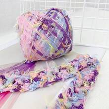 1 pieza 100g Hilo de fantasía hecho a mano, hilo multicolor degradado de primavera y verano, hilo de malla de múltiples hebras para tejer, ganchillo, DIY de bolsos, accesorios hechos a mano y proyectos de artesanía - 100 gramos - Ver 13