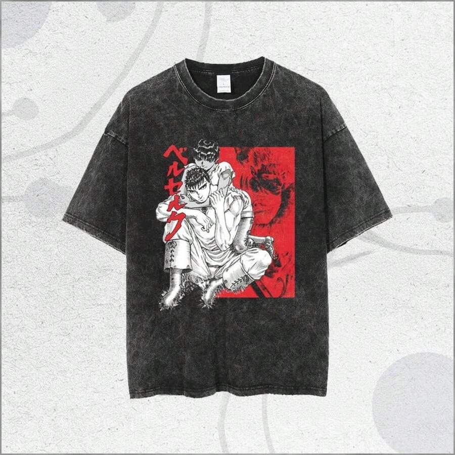 Retro Aesthetic Shirt | Vintage Character Print - Black - View 1