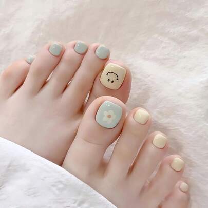 24 miếng dán móng chân ngắn hình ngựa dễ thương màu xanh lá cây kiểu Macaron, có thể tái sử dụng và tháo rời, thích hợp cho các bữa tiệc, khiêu vũ và sử dụng hàng ngày.