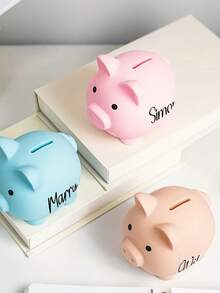 Personalized Name Piggy Bank, Customized Colorful Coin Storage Box, Cute Home Desktop Decor, Birthday And Christmas Gift For Family And Friends - Multicolor - View 10