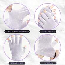 Cotton Glove For Dry Hand - Finrle Creen Moiturizing Glove For Leeping - Cotton Eczema Glove For Men And Wen Purple /M 1 Pair - Purple - View 2