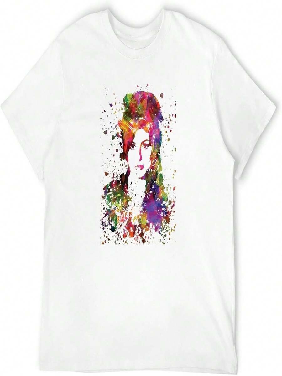 Amy - White Poster T-Shirt - White - View 1