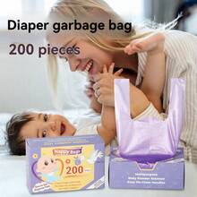 200 Per Box. Pull-Out Design, Disposable Baby Diaper Bags, Waterproof Baby Diaper Waste Bags, Easy To Carry And Use. - Multicolor - View 6