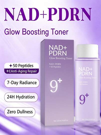 N°9 Tonique éclaircissant et hydratant NAD+PDRN - Nourrit la peau, illumine le teint, anti-rides et anti-âge, raffermit la peau, apaise et hydrate. Contient de l'ADN de saumon, 50 peptides, niacinamide, acide hyaluronique, NAD+, sodium ADN. Convient pour les peaux sèches. Soins raffermissants, beauté coréenne, 120 ml. Convient pour l'automne/l'hiver, Halloween, les fêtes, Thanksgiving, le Nouvel An, Noël et autres occasions, également un excellent choix de cadeau.