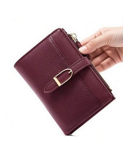 Ví nữ ngắn bằng da PU ghép mảnh mới, ví da gập đôi tối giản, ví đựng thẻ và tiền xu thanh lịch.