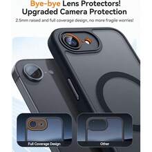 Matte Translucent Magnetic Phone Case Compatible With IPhone 17E 16E 17 Air 16 15 14 13 12 11 Plus Pro Max Camera Protection Shockproof Case - Black - View 5