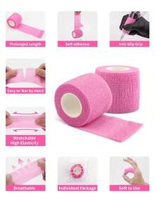 Elastic Self-Adhesive Bandage, Suitable For Sports, Pet Leg Protection; Can Be Used For Tattoo Machine Handle Wrapping, Sports Wrist/Ankle Support, And Pet Leg Protection - View 6