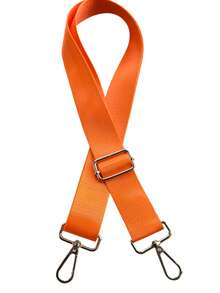 1pc/1.5 Inch Wide Solid Color Luggage Strap, High Quality Orange Backpack Strap, Adjustable Detachable Shoulder Strap, Unisex, Durable Backpack Replacement Strap, Travel Accessory, Suitable For Camera Bag And Handbag - Orange - View 5