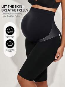 Pantalones cortos de cintura alta para maternidad color negro - Negro - Ver 1