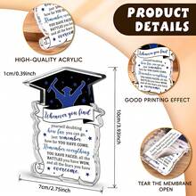 1Pc Graduation Gift For Students Acrylic Plaque Graduation Cap Scroll Design Class Of 2026 Inspirational Keepsake Desk Decor Table Decor Bedroom Home Decor Classroom Graduation Party Supplies 2026 - Graduation Gifts - View 3