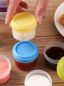1/4/6pcs Portable Mini Sauce Pot | Reusable Pp Material Condiment Container, Suitable For Ketchup, Salad Dressing And Seasonings - Great For Picnics, Camping, Travel And Bringing To Work -For Food Lovers And Outdoor EnthusiastsKitchen Tool, - Multicolor - View 9