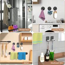 1 Bộ (4 chiếc) Giá treo khăn bằng thép không gỉ dày dặn, tự dính, thích hợp cho phòng tắm, nhà vệ sinh, nhà bếp, văn phòng. - Xem 7