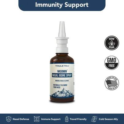 Mineral Nasal Spray With Iodine & Fulvic Blend, Gentle Nasal Cleanse Spray For Fresh Feeling Daily Nasal Care Routine With Spray Bottle 2 Oz