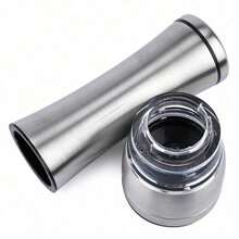 不锈钢玻璃研磨器 手动胡椒盐研磨器 厨房配件 烹饪工具 - 銀色 - 查看 5