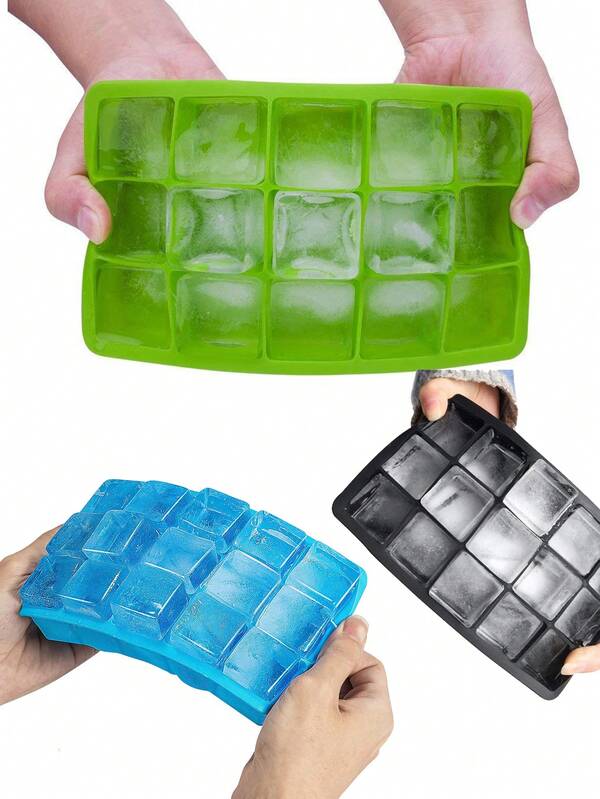 Khay làm đá bằng silicon mùa hè, dễ dàng lấy ra 15 viên đá vuông mỗi khay, có thể tái sử dụng, thích hợp cho tủ lạnh, làm đá viên cho sô cô la, thức ăn cho trẻ em, nước ép, có nắp đậy chống rò rỉ, có thể tháo rời, xếp chồng lên nhau, khuôn làm đá tự chế tại nhà cho đồ uống lạnh.
