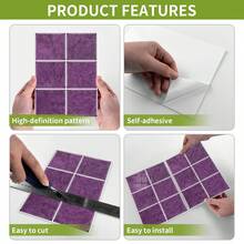 Crystal Mosaic Self-Adhesive Wall Sticker, Waterproof Anti-Moisture Wallpaper For Bathroom, Oil-Proof Decorative Sticker For Kitchen, Removable Subway Tile Splash Guard, 3D Self-Adhesive Wall Tiles, Kitchen And Bathroom Splash Guard Sticker, Kitchen And Bathroom Tile Home Decor - Ideal For DIY Kitchen, Bathroom, Laundry Room, Camper And Fireplace Decor - GST109 - View 7