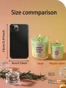 Vela perfumada de Latte de Matcha helado, vela perfumada de Matcha helado, hecha de cera de soja y cera en gel con aroma a té verde y vainilla (Latte de Matcha helado), adecuada para cenas románticas, decoración del hogar elegante, accesorios de fotografía, fiestas, San Valentín, regalo ideal, uso diario, recuerdos de boda, reuniones de picnic y decoración de mesa festiva - Multicolor - Ver 11