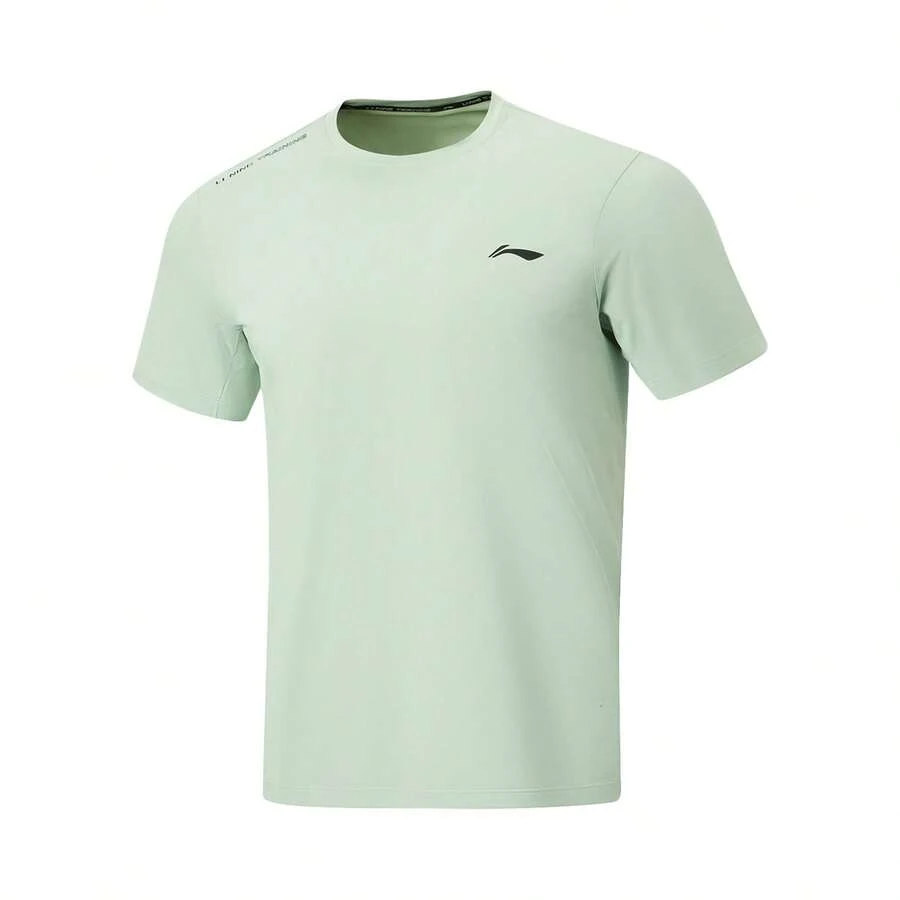 LI-NING Ice-Sensitive UV Protection T-Shirt, Men's Summer Breathable Running & Training Tee ATSW195 - 淡苔藍 - 查看 1