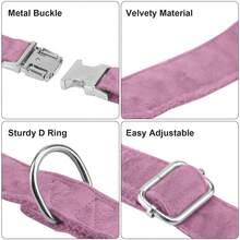 Collar de perro ajustable, suave y cómodo, tamaño pequeño/mediano/grande, regalo para dueños de perros - Púrpura malva - Ver 6