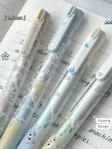 Bộ 4 bút bi gel Gentle Sand, họa tiết mèo dễ thương Kawaii, mực gel khô nhanh 0.5mm, viết trơn tru, màu đen, đồ dùng học tập cho học sinh, văn phòng phẩm, quà tặng cho bé gái. - Bộ sưu tập mèo - Xem 8