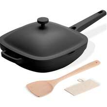 0.5 Inch (3.8 Quart) Ceramic Non-Stick Frying Pan With Lid, Titanium Ceramic Toxin-Free Deep Wok, Includes Wooden Spatula + Cleaning Brush, Desert Clay Edition - View 14