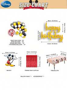 Bộ trang trí tiệc sinh nhật Mickey Mouse chính hãng Disney 51 món, bao gồm vòng cung bóng bay màu vàng, đen, bạc, rèm tua rua màu đỏ và khăn trải bàn, phụ kiện trang trí tiệc theo chủ đề, đạo cụ chụp ảnh sự kiện, quà tặng lễ hội. - A - Xem 3