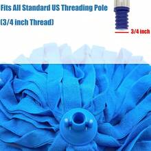 Microfiber Cloth String Mop Head Refill, Loop End Screw On Mop Head Compatible With All Standard US Threading Pole (Acme 3/4 Inch Thread) (6) - 6 - Xem 3