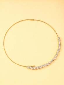 1 pieza Nuevo collar con colgante de hoja, cadena de clavícula de circonita cúbica minimalista, collar versátil con colgante floral para mujeres - Dorado - Ver 7