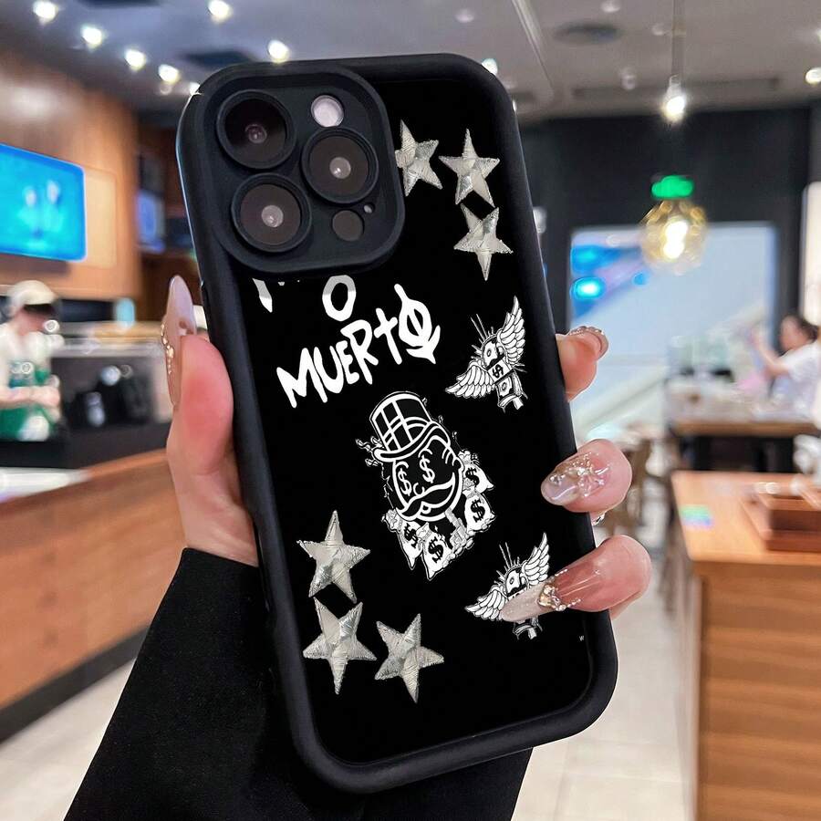 Rico o muerto Tema Monopoly plata negro.funda de teléfono Fundas compatibles con ,Apple,VIVO,OPPO,,, y Honor.Fabricadas en silicona TPU,ofrecen protección contra golpes y caídas. - Negro - Ver 1