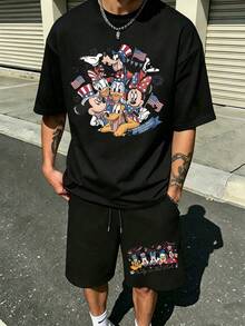 "4th Of July Disney Friends" Patriotic 2-Piece Outfit - 黑色 - 查看 1