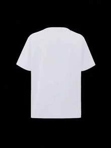 Camiseta masculina de manga curta com modelagem folgada, camiseta masculina vintage com estampa de águia retrô. - Branco - Ver 3