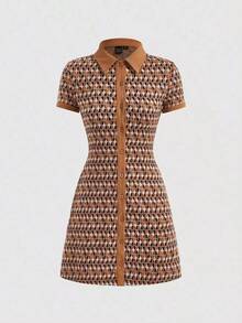 MOD Vestido con estampado con botón - Multicolor - Ver 7