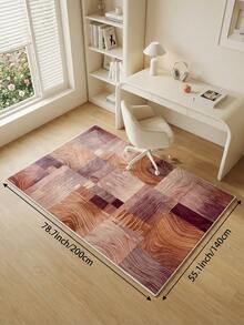 1pc Large Size Orange Color Block Patchwork Pattern Living Room Carpet, Fresh Spring/Summer Design, Soft & Comfortable Texture, Easy Care, Non-Slip Bottom, Suitable For Living Room, Bedroom, Kitchen, Dining Room, Entryway, Office And Other Home Decor - Burnt Orange - View 15