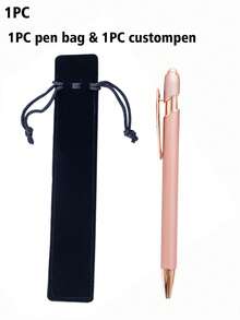 50/30/10/5/3/1pc Set Customized Luxury Soft Touch Round Ballpoint Pen With Black Pencil Case - Personalized Writing Tool, Suitable For Name And Company Website, Perfect Gift For Men, Anniversary, Birthday, Graduation Season Gift, Multi-Functional, Decorative, Reusable, Modern, Colorful, Cute, Vintage, Cartoon, Kawaii, Customized, Personalized, Unique, Customized, Workers, Customers, Students, For Business/Work/Office, For School - Sets - View 10