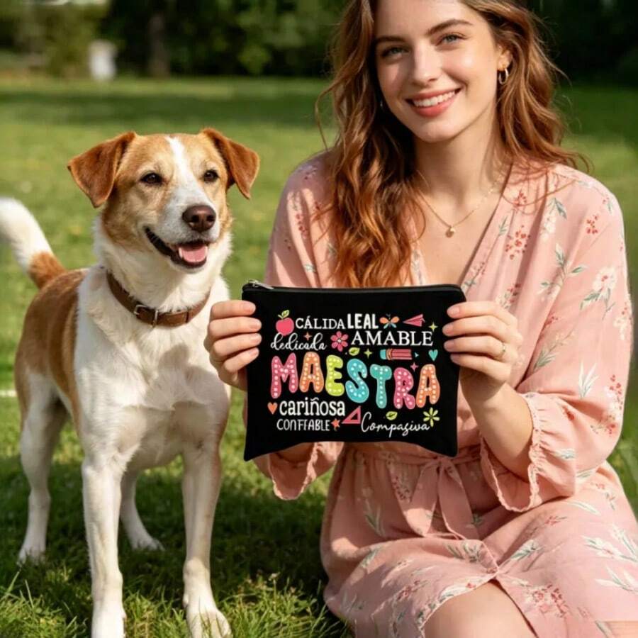 Sac à friandises pour chien avec fermeture éclair - motif aléatoire. Sachet polyester portable pour collations pour animaux de compagnie, convient pour les activités extérieures et la promenade, design coloré, impression unilatérale, essentiel pour la promenade des chiens | Accessoires pour chiens vibrants | Fermeture éclair durable - Noir - Voir 1