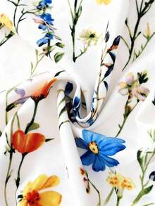 Nuevo vestido de verano/primavera para mujer con estampado floral vintage, lazo delantero, espalda descubierta, tirantes ajustables y sin mangas, adecuado para vacaciones, viajes, citas y uso diario - Multicolor - Ver 6