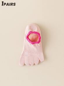 1/3/5 Pairs Women's Candy Color, Solid, Colorblock, Vertical Striped Mesh, Breathable Knit Fabric, Ins Style, Japanese Lady Style Low-Cut Invisible Five-Toe Socks, Versatile For Spring/Summer, Home, Party, Commute, School, Sports, Holiday Gift - Multicolor - View 12
