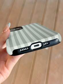 1pc Minimalist Artistic Colorful Striped Pattern Glossy 2-In-1 Phile Shell Full Coverage Hard Phone Case Suitable For Samsung/ 11/12/13/14/15/16/17 Pro Max - Multicolor - View 4