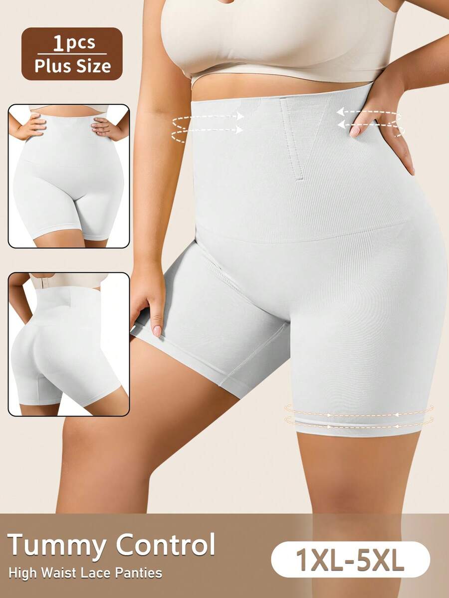 1 Pcs Plus Size Women's Ultra High Waist Shapewear Panties,Tummy Contro,Butt Lifting Body Shaper ,Curve-Hugging Slimming Underwear - trắng - Xem 1