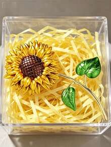 1 Stück Retro Zinklegierung Sonnenblumen Brosche, zeigt Individualität und Eleganz, geeignet für Studentenoutfit im Alltag, vielseitiges Accessoire für Frühlingsausflüge - Gelb - Übersicht 1