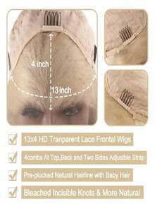 Ombre Blonde Body Wave Synthetic Lace Front Wigs Ombre White Long Water Wave Synthetic Wigs For Women 180 Density Glueless Hd Lace Front Wig With Baby Hair Heat Resistant Synthetic Hair Wigs For Daily Wear Cosplay Party Use  Wig - 金髮陰影 - 查看 7