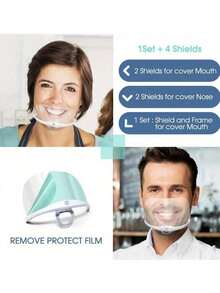 3pcs Reusable Transparent Face Shields, Waterproof Design Suitable For Beauty, Tattoo, Halloween, Restaurant And Other Scenarios, Durable And Fashionable Accessory - Multicolor - View 9