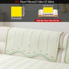 1pc Modern Minimalist Style Ice Silk Sofa Cushion, Non-Slip & Scratch Resistant, 4-Season Universal Seat Pad, Fits 1-4 Seater Sofa Protector, Machine Washable, Suitable For Living Room And Bedroom Decorative Pillow - Green - View 18