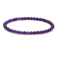 1pc Natural Agate Beaded Bracelet, 4mm Round Gemstone Elastic Cord Bracelet, Minimalist Amethyst Bracelet - Butterfly - View 8