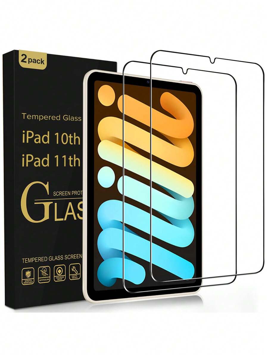 BOLLYMORE Tablet Screen Protector 2pcs Tempered Glass Screen Protector For IPad 10th Gen 10.9"(2022)/11th Gen A16 2025, Compatible With Face ID And Apple Pencil, Suitable For IPad Mini 6th/7th Generation Mother's Day Gift - 2PCS Glass - View 1